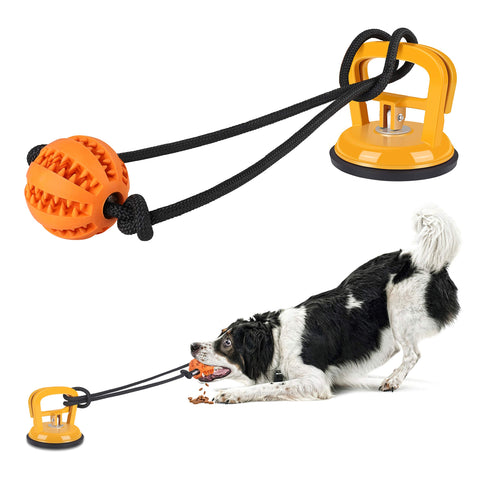 Interactive Dog Tug Toy Ball | Orange